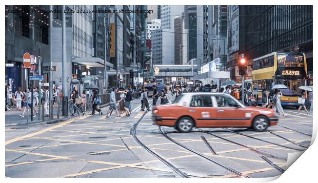 Hustle and Bustle of Hong Kong Print by Jo Sowden