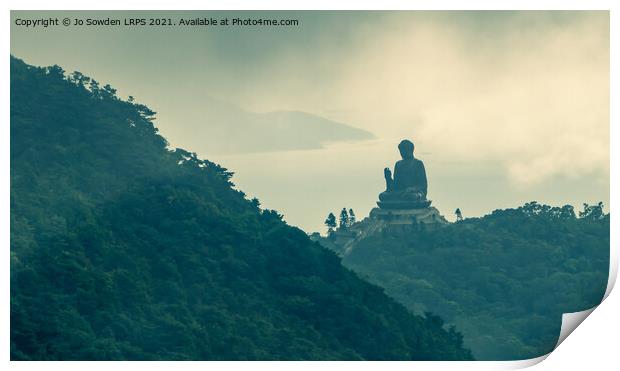 Big Buddha, Lantau Island Print by Jo Sowden