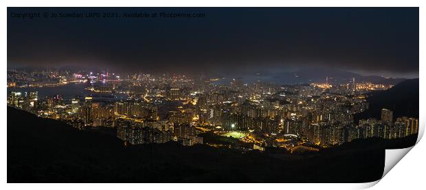 Hong Kong After Dark Print by Jo Sowden