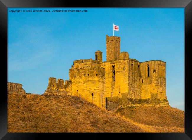Warkworth Castle from Amble Harbour Northumberland Framed Print by Nick Jenkins