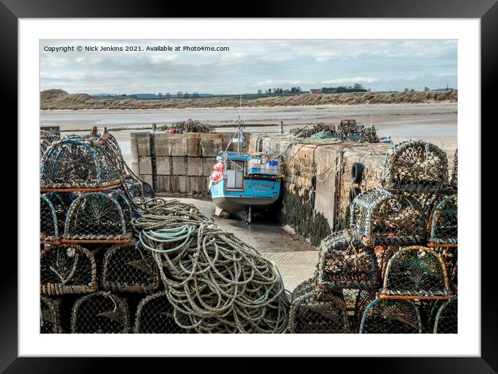 Beadnell Harbour and Fishing Boat Northumberland Framed Mounted Print by Nick Jenkins