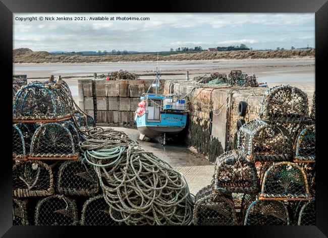 Beadnell Harbour and Fishing Boat Northumberland Framed Print by Nick Jenkins