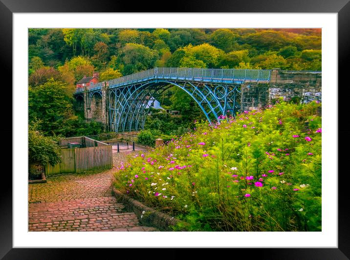  Ironbridge on the River Severn in Shropshire Framed Mounted Print by simon alun hark