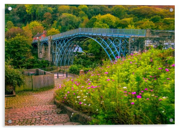  Ironbridge on the River Severn in Shropshire Acrylic by simon alun hark