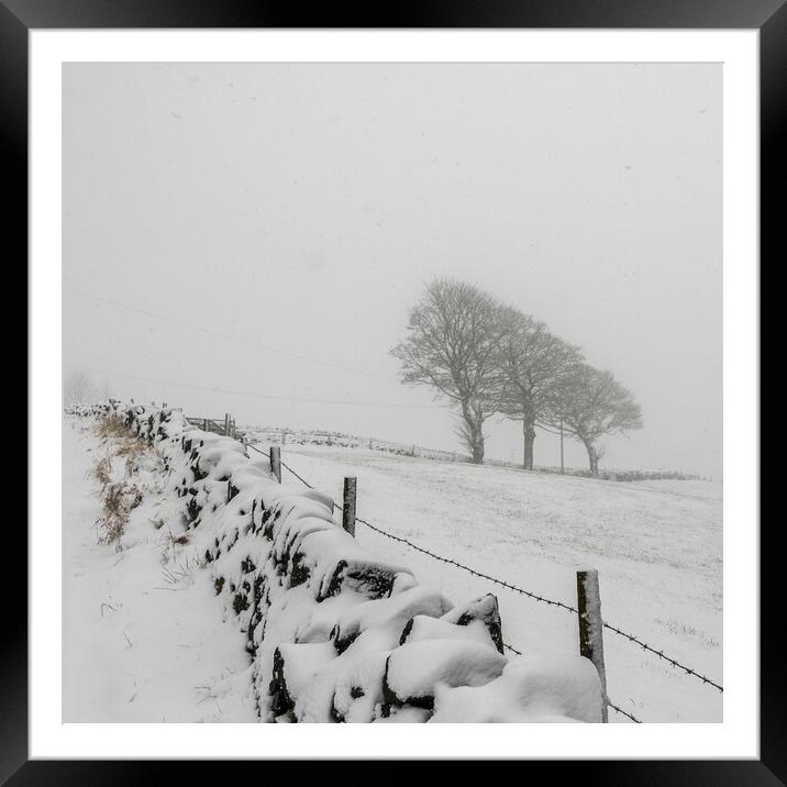 Farm in the snow Framed Mounted Print by chris smith