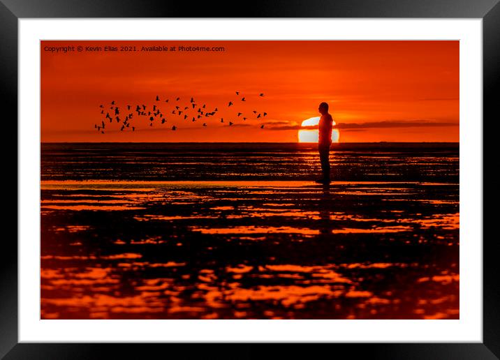 Iron man sunset Framed Mounted Print by Kevin Elias