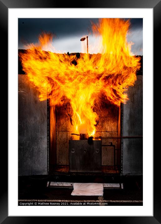 Inferno in the Kitchen Framed Mounted Print by Mathew Rooney