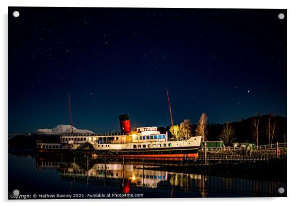 Majestic Night View of Maid of the Loch Acrylic by Mathew Rooney