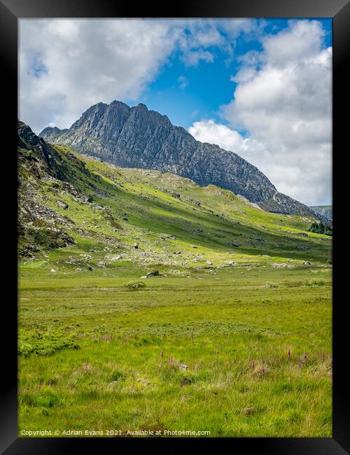 Tryfan Mountain Snowdonia Wales Framed Print by Adrian Evans