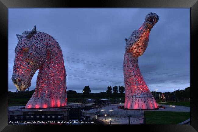 The Kelpies 2 Framed Print by Angela Wallace