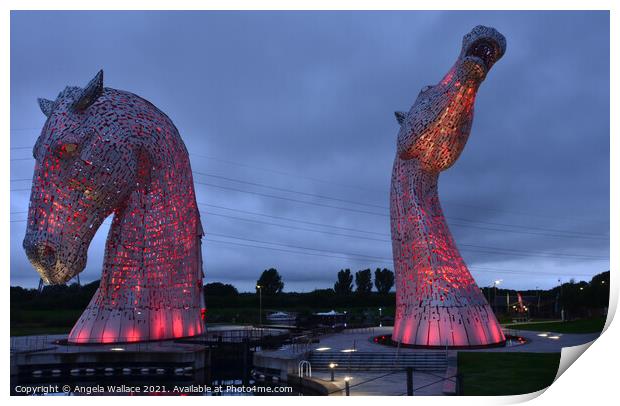 The Kelpies 2 Print by Angela Wallace