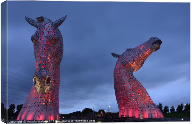 The Kelpies  Canvas Print by Angela Wallace