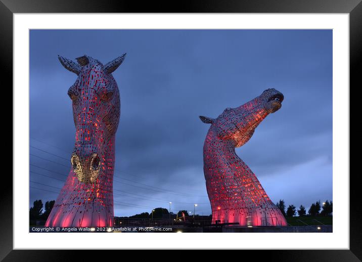 The Kelpies  Framed Mounted Print by Angela Wallace