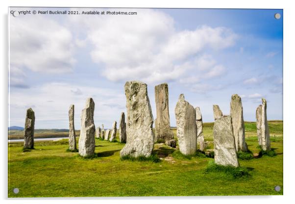Callanish Stone Circle on Lewis Scotland Acrylic by Pearl Bucknall