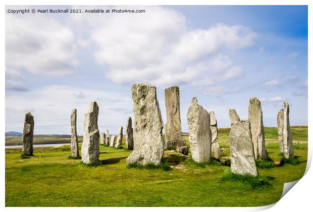 Callanish Stone Circle on Lewis Scotland Print by Pearl Bucknall
