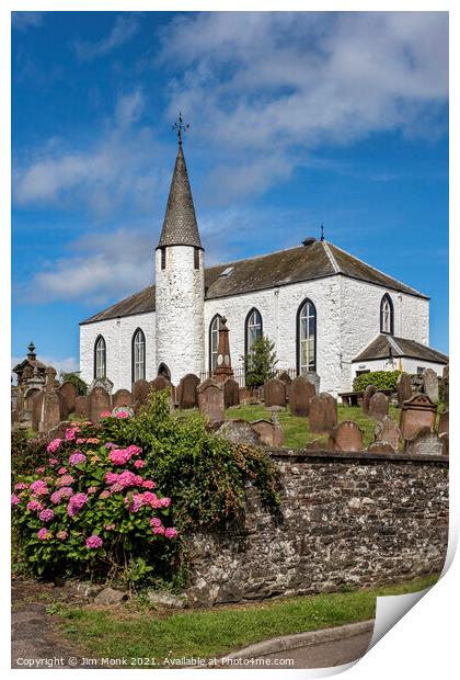 Parish Church of Crossmichael Print by Jim Monk