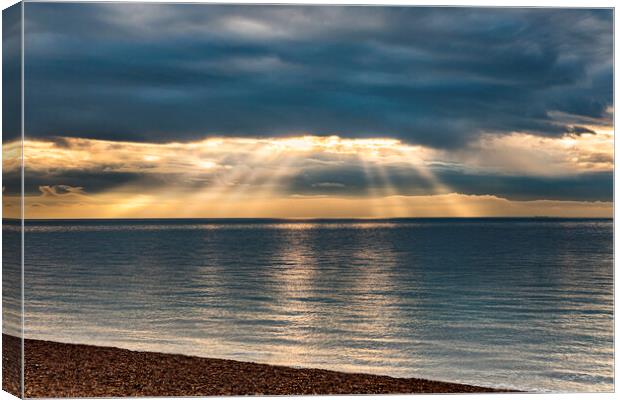 Sunrise over the English Channel Canvas Print by David Hare