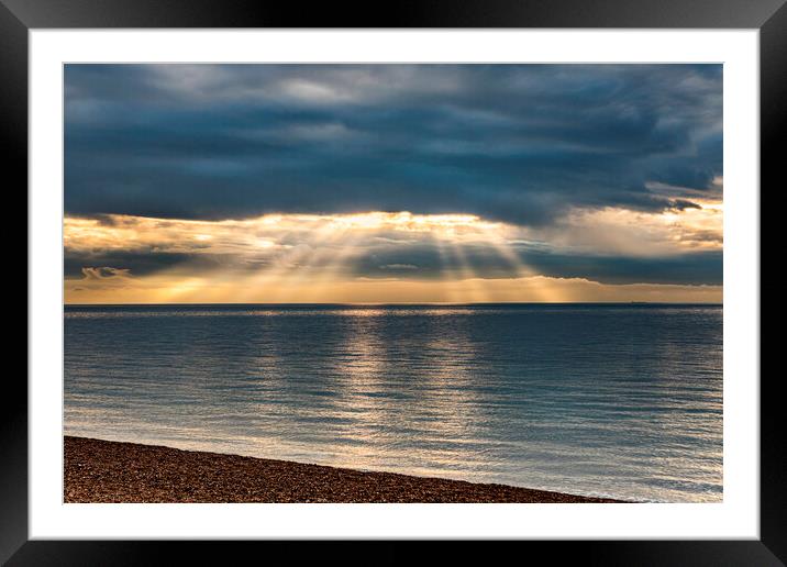Sunrise over the English Channel Framed Mounted Print by David Hare