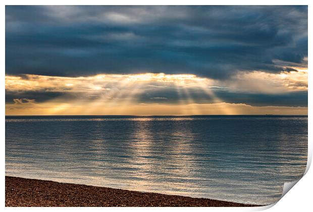 Sunrise over the English Channel Print by David Hare