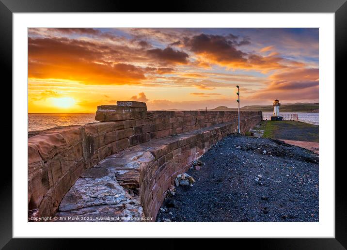 Ardrossan Harbour Sunset Framed Mounted Print by Jim Monk
