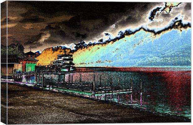 Lake Steamer Canvas Print by les tobin