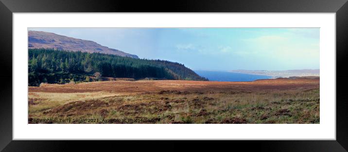 Panoramic view of the coastline on the Isle of Sky Framed Mounted Print by Terry Senior