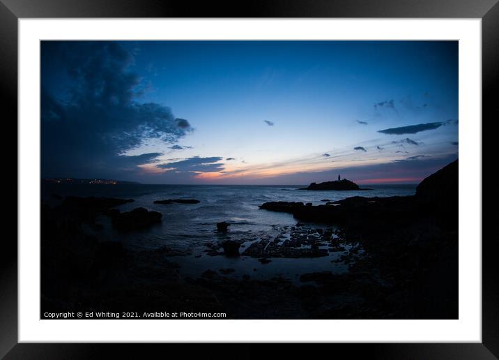 Godrevy looking back toward St Ives. Framed Mounted Print by Ed Whiting