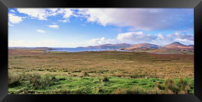 Panorama of Sligachan, Cuillin Hills, Isle of Skye Framed Print by Terry Senior