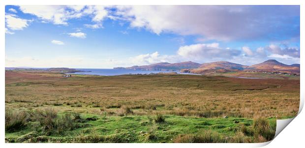 Panorama of Sligachan, Cuillin Hills, Isle of Skye Print by Terry Senior