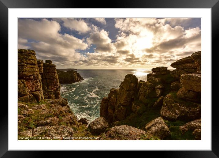 Lands End Framed Mounted Print by Ed Whiting