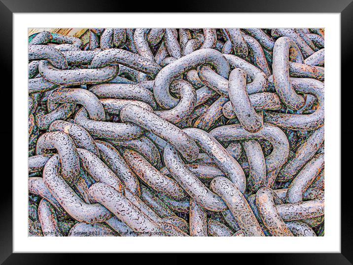 Abstract Anchor Chain showing signs of rust due to Framed Mounted Print by Terry Senior