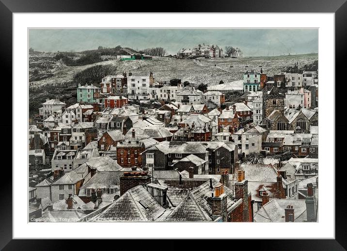 FIRST SNOW IN HASTINGS Framed Mounted Print by Tony Sharp LRPS CPAGB