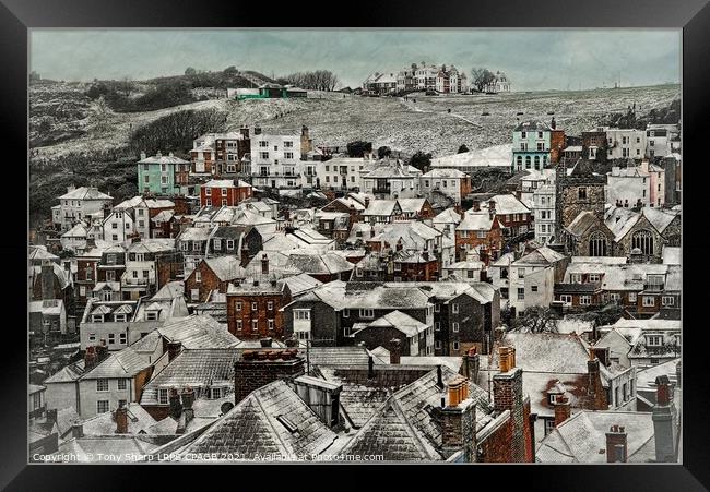 FIRST SNOW IN HASTINGS Framed Print by Tony Sharp LRPS CPAGB
