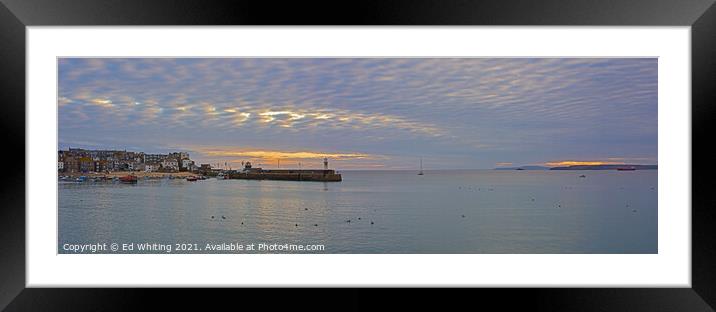 Wide angle of St Ives Harbour, Cornwall. Framed Mounted Print by Ed Whiting