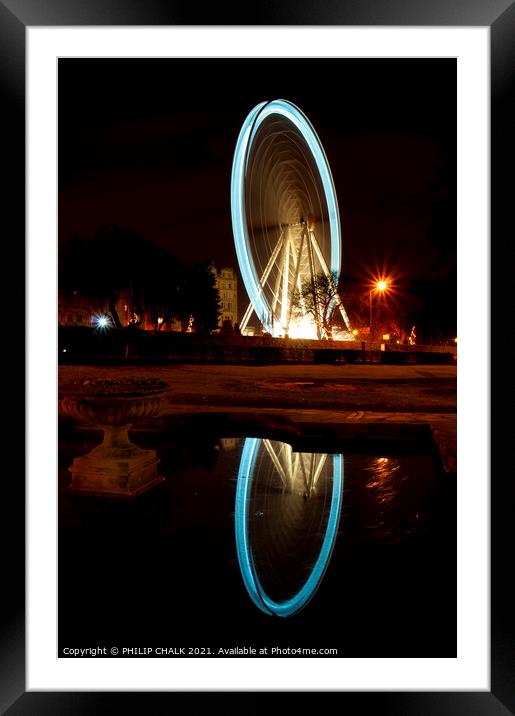 York wheel by night 223  Framed Mounted Print by PHILIP CHALK