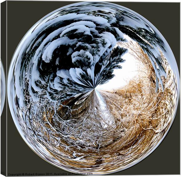 Spherical Paperweight Winters Entanglement Canvas Print by Robert Gipson