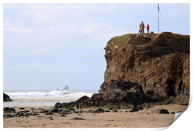 Chapel Rock Perranporth Cornwall Print by Terri Waters