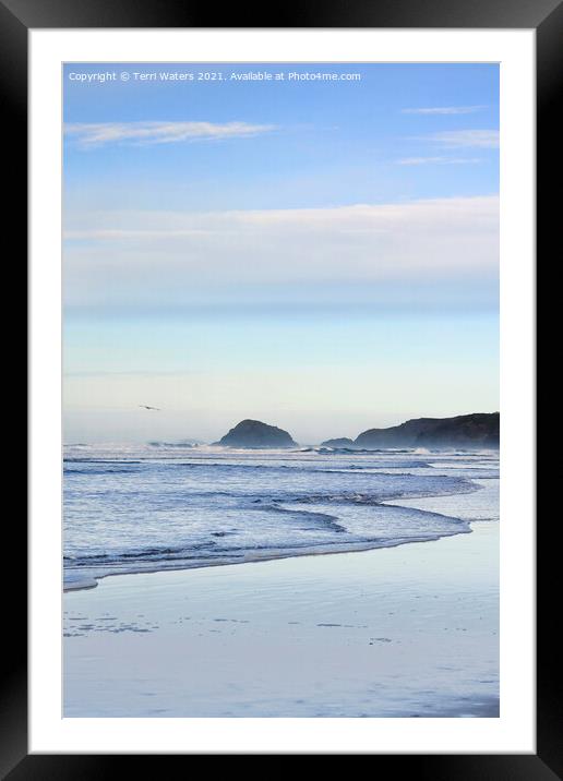 Perranporth Tide Framed Mounted Print by Terri Waters
