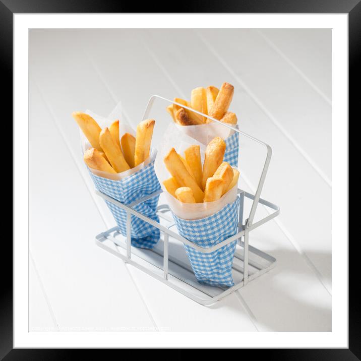 Portions Of Fries Framed Mounted Print by Amanda Elwell