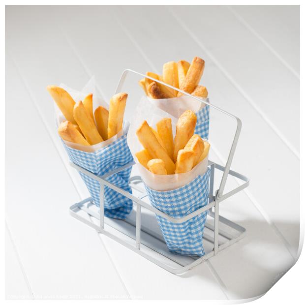 Portions Of Fries Print by Amanda Elwell