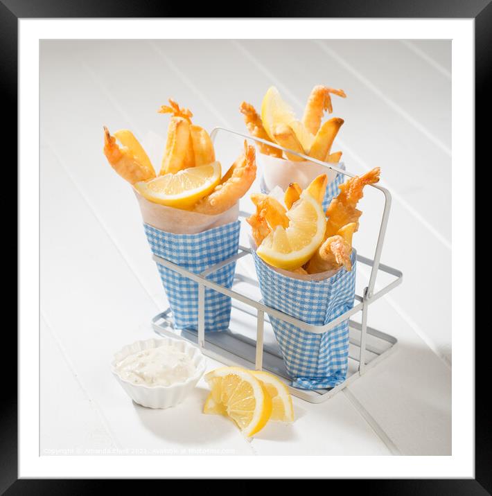 Fish & Chips  Framed Mounted Print by Amanda Elwell