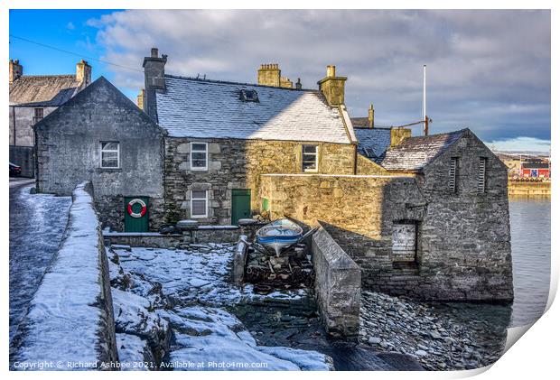 House used by Jimmy Perez when filming the Shetlan Print by Richard Ashbee