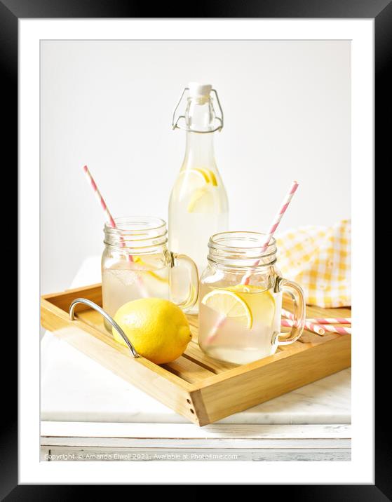 Lemon Drinks Framed Mounted Print by Amanda Elwell