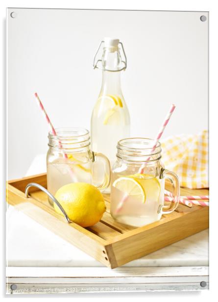 Lemon Drinks Acrylic by Amanda Elwell