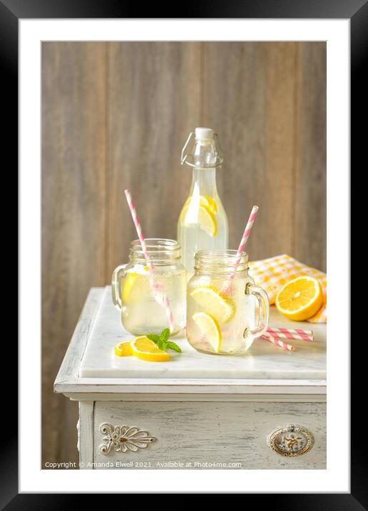Lemonade Drinks Framed Mounted Print by Amanda Elwell