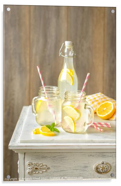 Lemonade Drinks Acrylic by Amanda Elwell