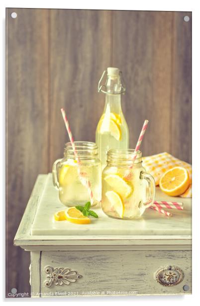 Vintage Lemonade Acrylic by Amanda Elwell