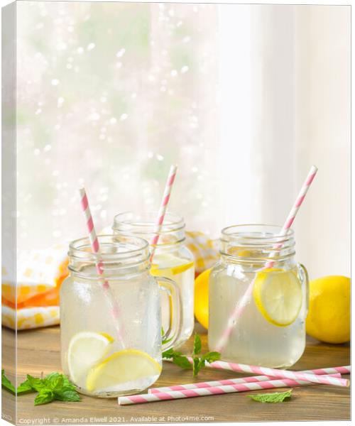 Glasses Of Lemonade Canvas Print by Amanda Elwell
