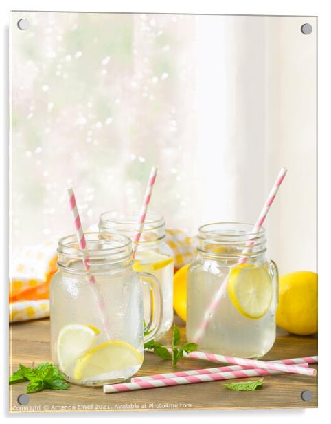 Glasses Of Lemonade Acrylic by Amanda Elwell