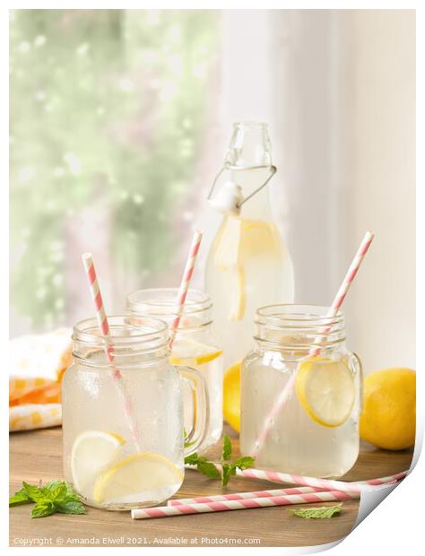 Lemon Drinks In The Window Print by Amanda Elwell